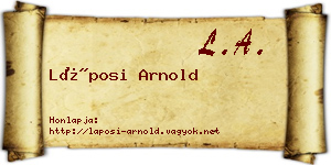 Láposi Arnold névjegykártya